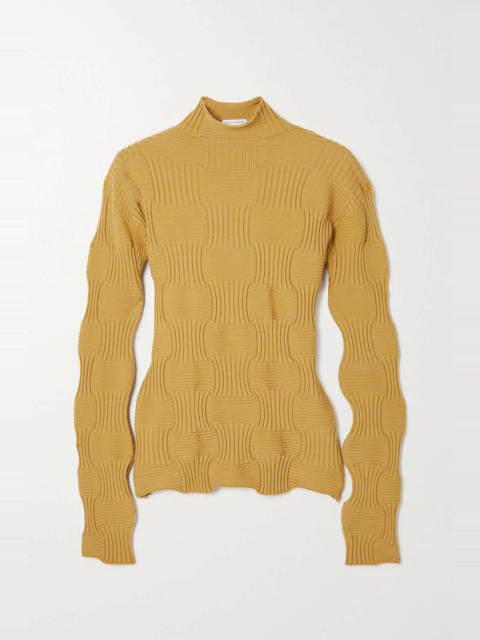 Intrecciato ribbed wool-blend turtleneck sweater