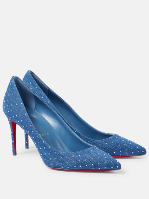 Kate 85 embellished denim pumps