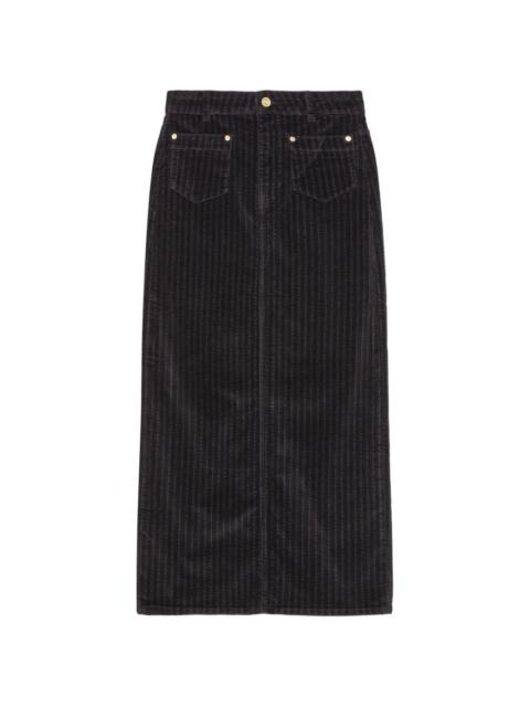GANNI corduroy pocket maxi skirt