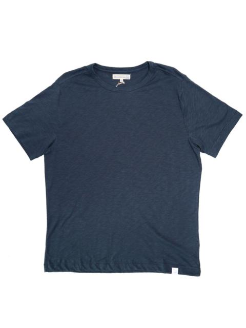 Merz b. Schwanen Good Basics SCT04.05 Unisex Short Sleeve Pima Slub Relaxed Fit Tee Denim Blue