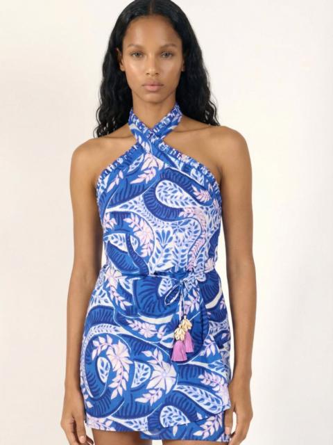 Poupette St Barth Mini Dress Manon - Blue Holy Snake