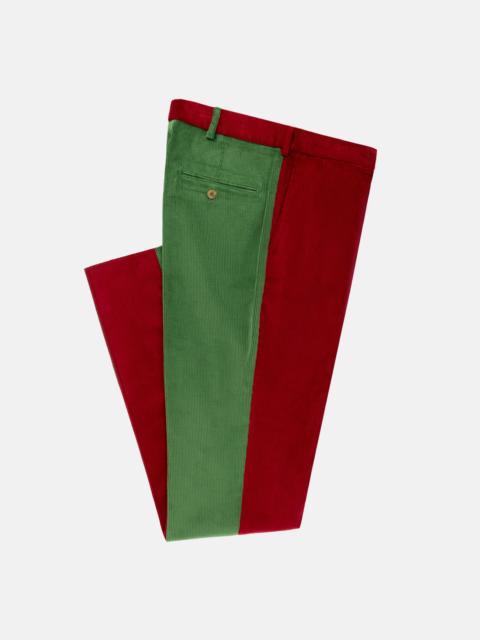 J. PRESS MADE-IN-USA 2-PANEL COLORBLOCK WIDE WALE BRITISH CORDUROY PANT