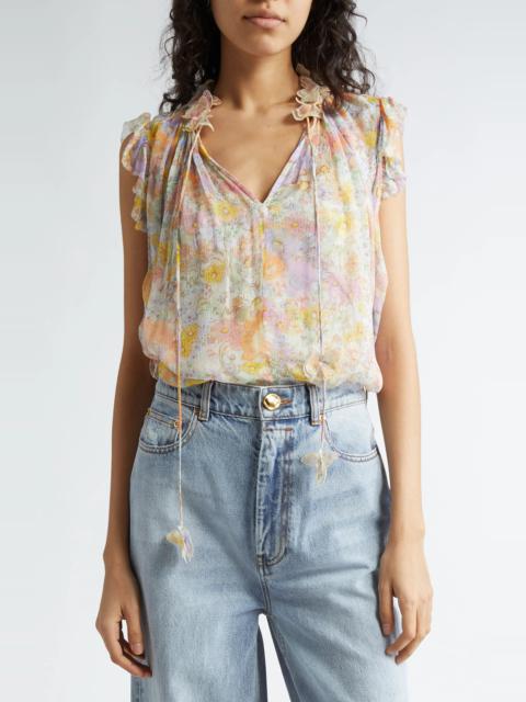 Butterfly Floral Print Top