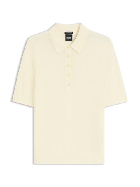 BOSS SHORT-SLEEVED SWEATER IN MERINO WOOL WITH POLO COLLAR