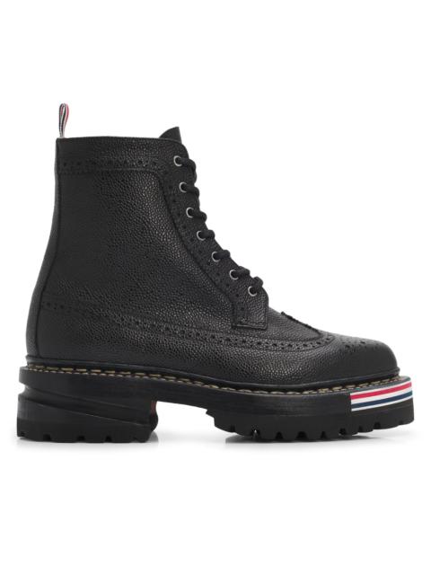 Thom Browne Women's Leather Lugsole Hiking Boots - Black
