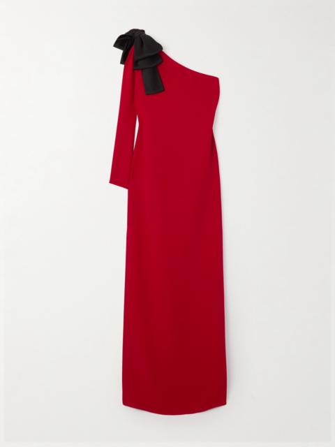 Valentino One-sleeve Bow-detailed Silk-crepe Gown