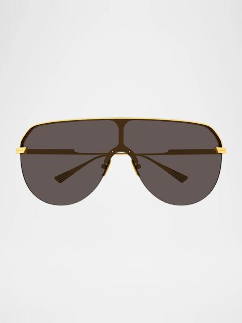 Bottega Veneta Ribbon 99MM Shield Sunglasses