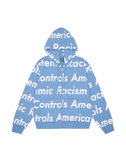 DENIM TEARS Denim Tears x Arthur Jafa Systemic Racism Controls America Zip Up Hoodie 'Dusty Blue'