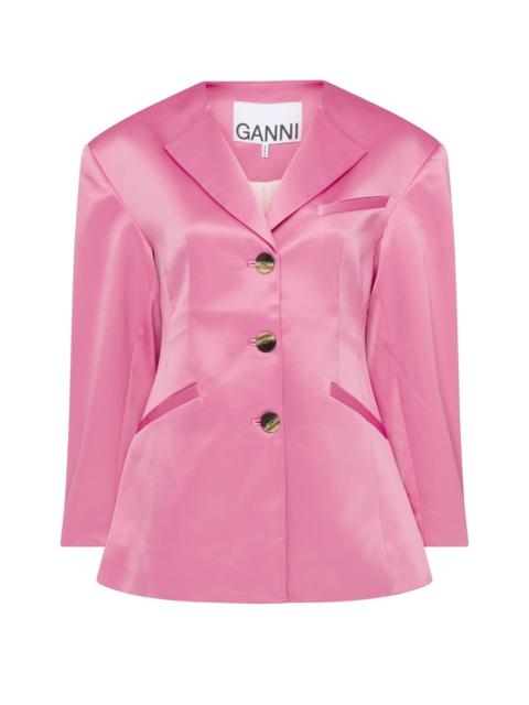 GANNI 단일 브레이스트 blazer