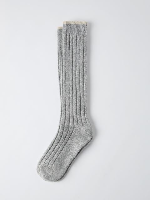 Brunello Cucinelli Cashmere chiné rib knit socks