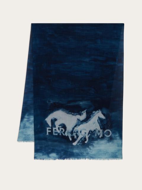 FERRAGAMO MUSTANG PRINT STOLE