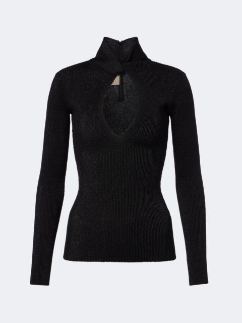 Valentino Cut-out lamé sweater