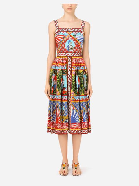 Dolce & Gabbana Carretto-print poplin calf-length dress