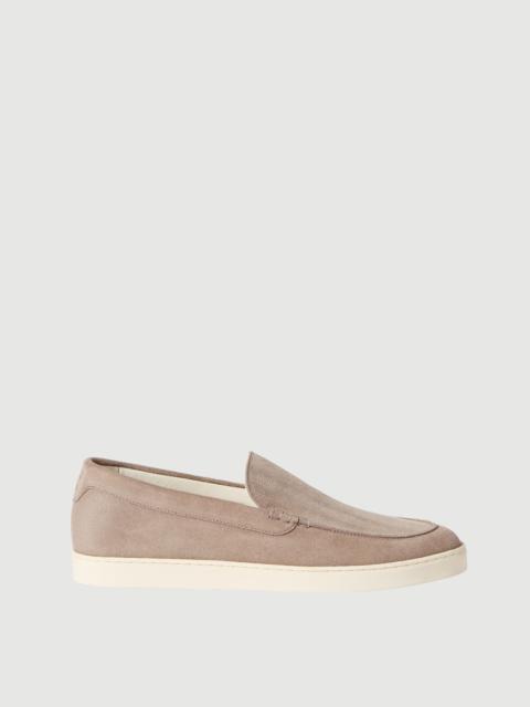 Brunello Cucinelli Chevron-effect suede loafer sneakers