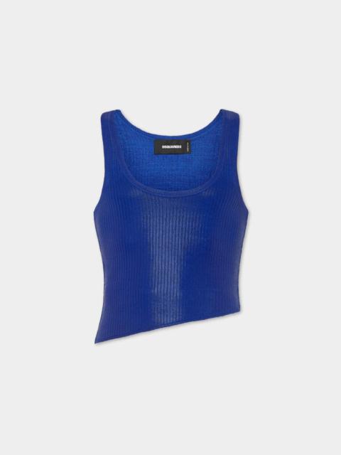 DSQUARED2 RIBBED KNIT ASYMMETRIC TOP