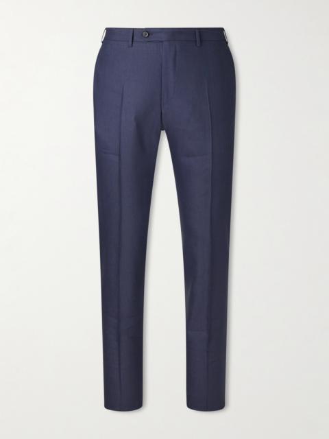 Canali Tapered Linen and Wool-Blend Twill Suit Trousers