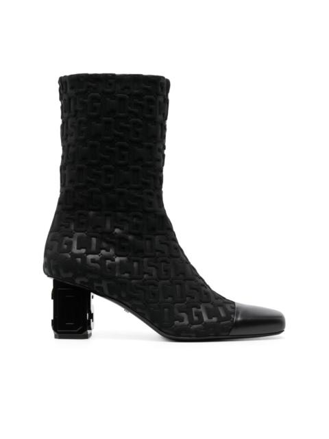 75mm monogram-pattern ankle boots