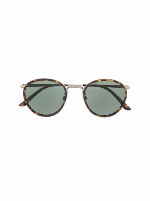 GIORGIO ARMANI tortoiseshell round-frame sunglasses