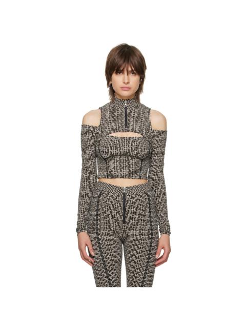 Balmain Black Cutout Long Sleeve T-Shirt