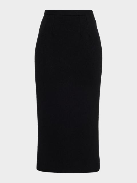 Dolce & Gabbana Brushed Wool Midi Pencil Skirt