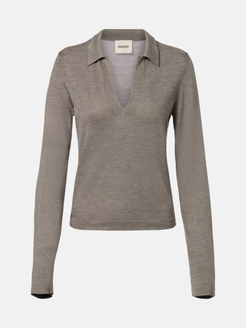 KHAITE Mikel silk polo sweater