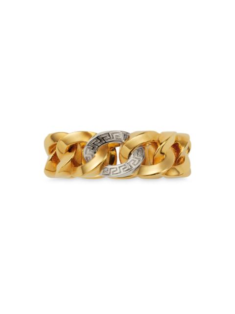 VERSACE Women's Chunky Two-Tone Chain Ring - Gold