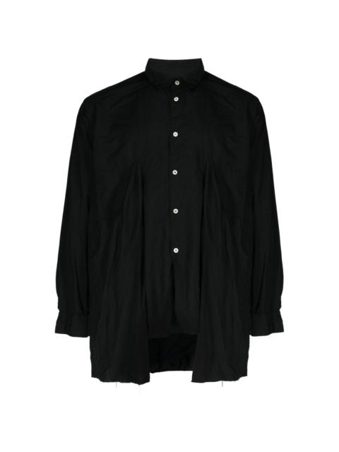 spread-collar crease-effect shirt