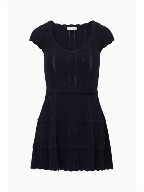LoveShackFancy Taegan Stretch Pointelle Mini Dress