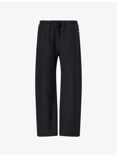 Alexander Wang Branded-Waistband Wide-Leg Cotton-Jersey Jogging Bottoms