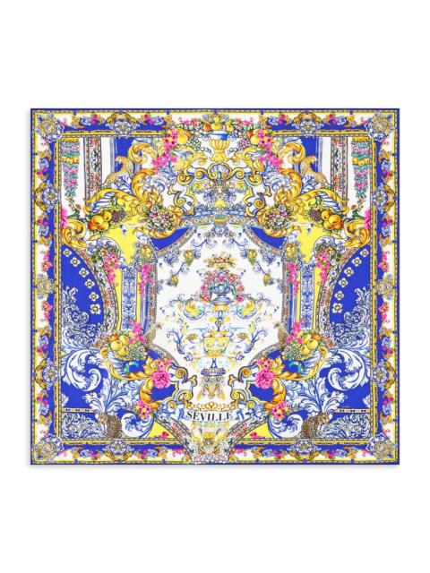 CAMILLA Women's Large Embellished Printed Silk Square Scarf - Espana Nirvana