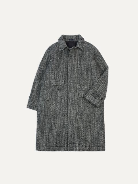 Drake's Salt and Pepper Wool Raglan Coat