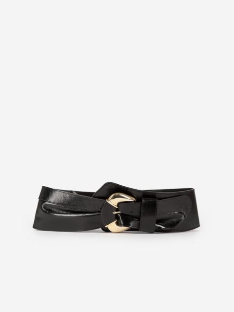 The Kooples WIDE BLACK LEATHER BELT