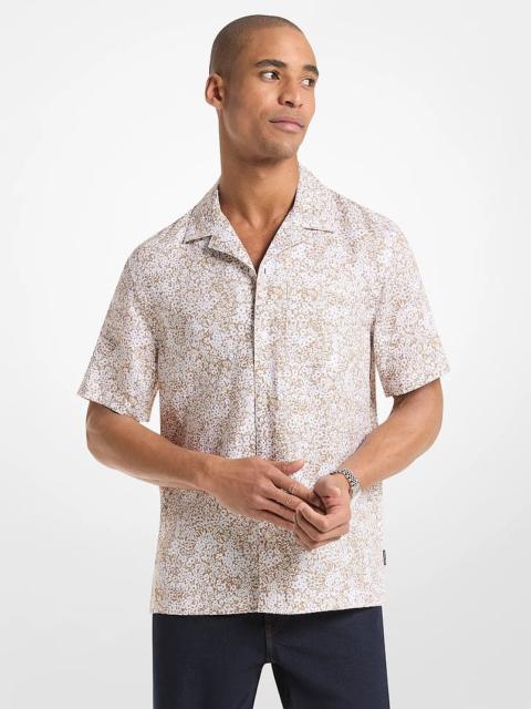 MICHAEL KORS Floral Print Linen Shirt