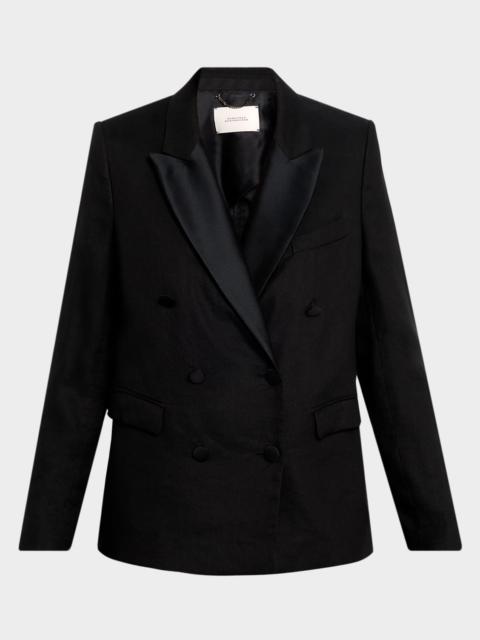 DOROTHEE SCHUMACHER Casual Sophistication Linen-Cotton Tuxedo Blazer