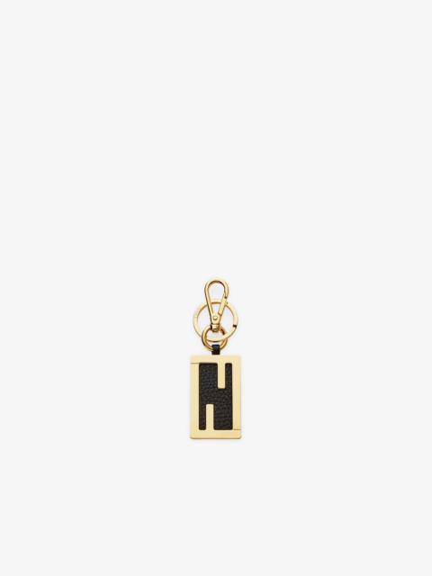 FENDI Black leather key ring