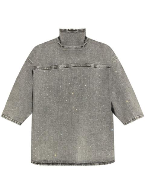 FABIANA FILIPPI rhinestone embroidered denim top