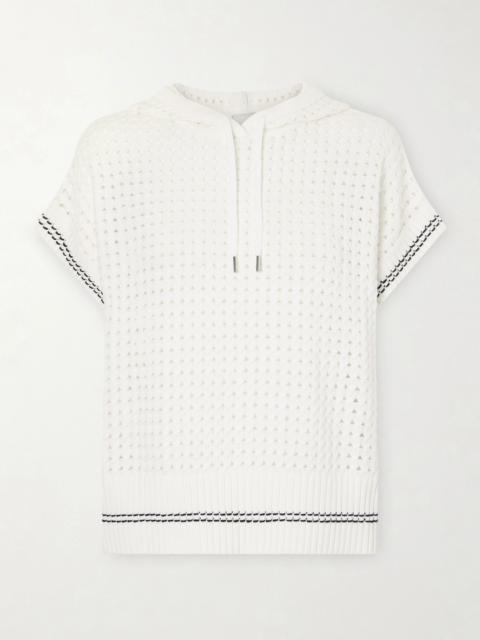 VARLEY Vittoria Hooded Open-knit Cotton Sweater