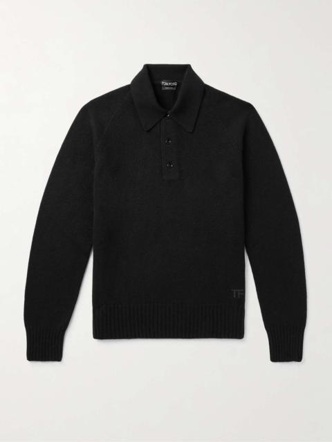 Brushed-Cashmere Polo Shirt