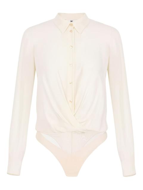 ELISABETTA FRANCHI draped-detail long-sleeve bodysuit