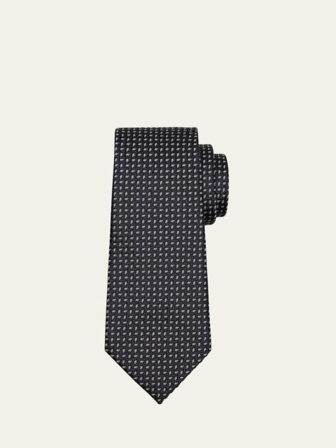 ZEGNA Men's Micro-Jacquard Silk Tie