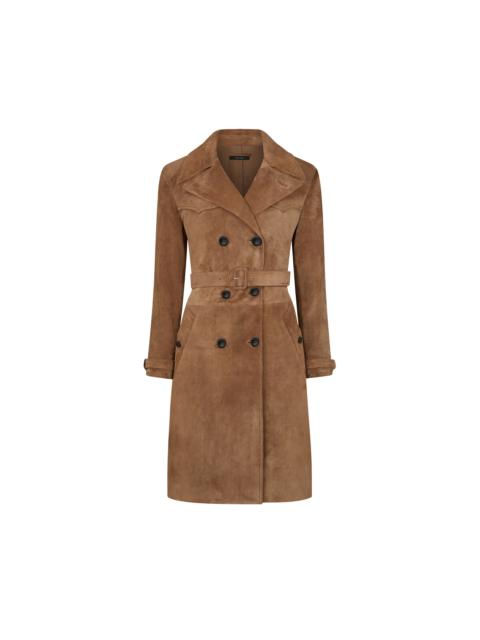 TOM FORD CASHMERE SUEDE DOUBLE BREASTED TRENCH COAT