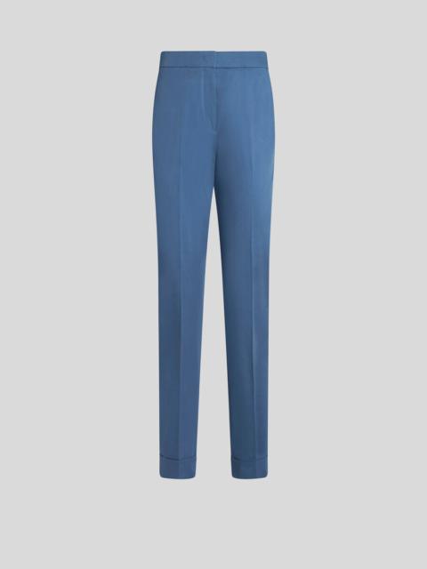Etro CROPPED STRETCH COTTON TROUSERS