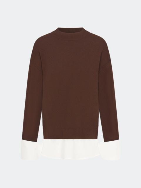 SIMONMILLER Pip Poplin Combo Sweater In Choco Brown/Macadamia