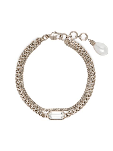 Alexander McQueen Women's Crystal & Imitation Pearl Chain Bracelet - Black