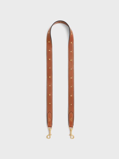 LONG STRAP in smooth CALFSKIN WITH TRIOMPHE STUDS with Gold Finishing