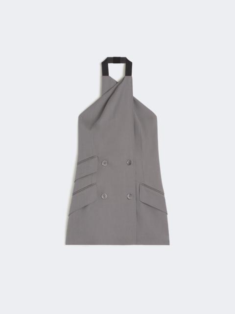Max Mara Gabardine wool sleeveless jacket - MEDIUM GREY