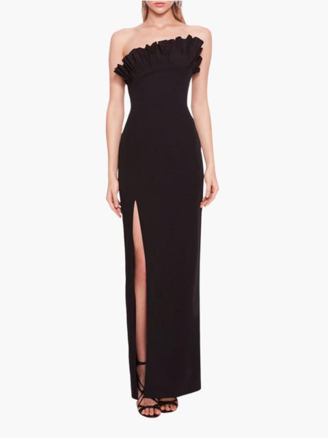 Marchesa PLEATED NECKLINE GOWN