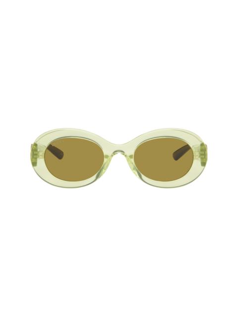 GUCCI Green Oval Frame Sunglasses