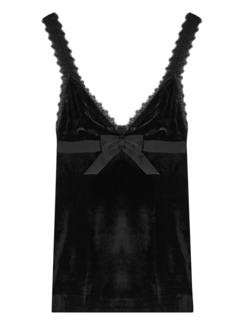 RONNY KOBO lace bow mini dress