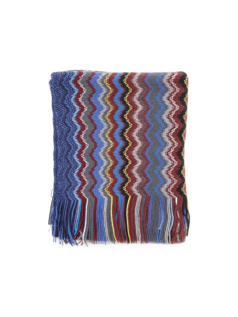 Missoni zigzag-knit fringed scarf
